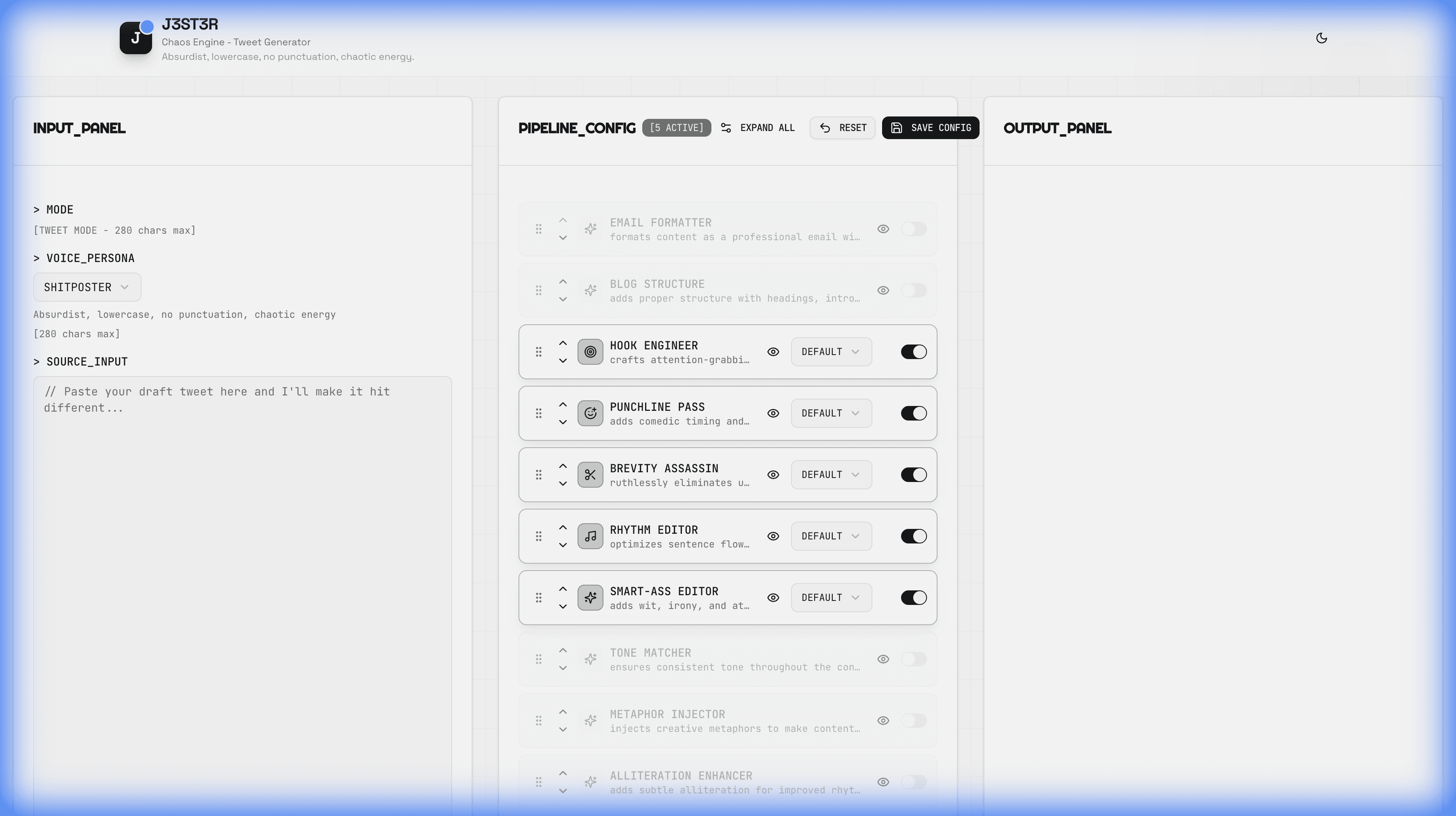 J3ST3R Tweet Generator
