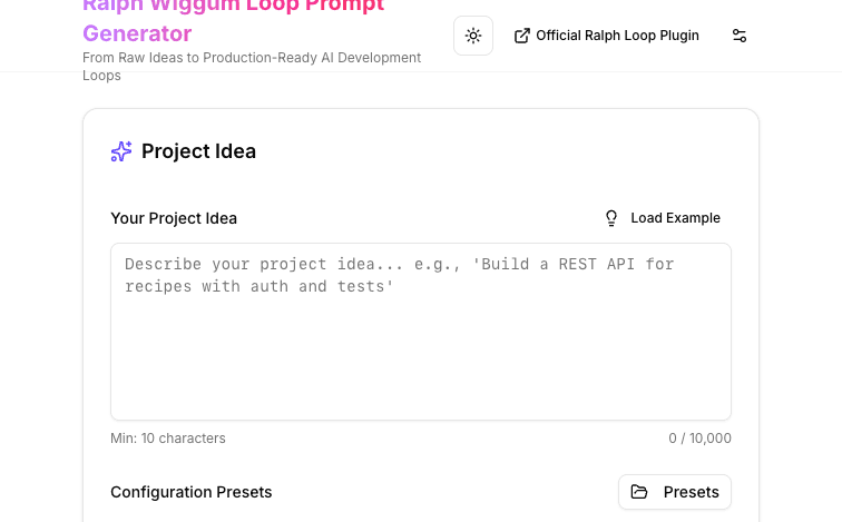 Ralph Wiggum Loop Maker